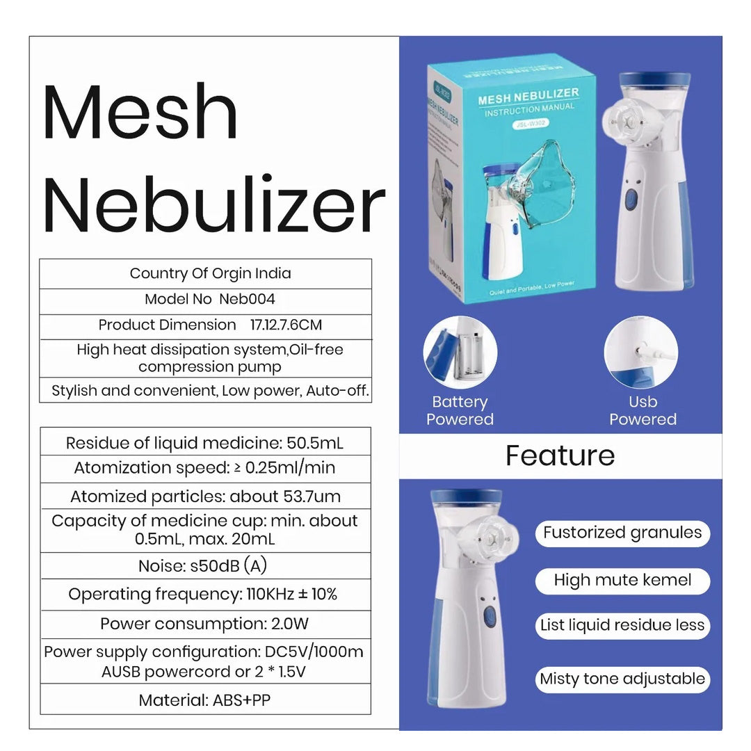 Portable Ultrasonic Rechargeable Mesh Nebulizer Machine